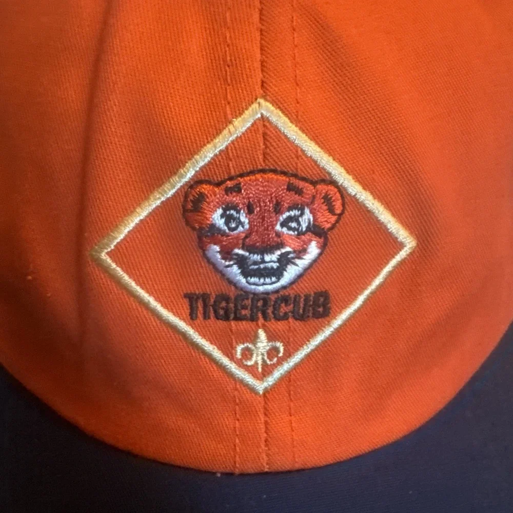 BSA Official Tiger Cub Scout Cap/Hat - M/L Adjustable Boy Scouts Hat Orange/Blue